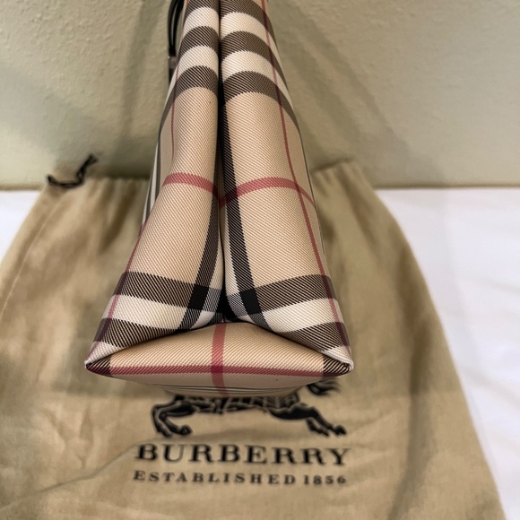 Burberry London Nova Check Coated Canvas Mini Tote Tan Black - Picture 11 of 16